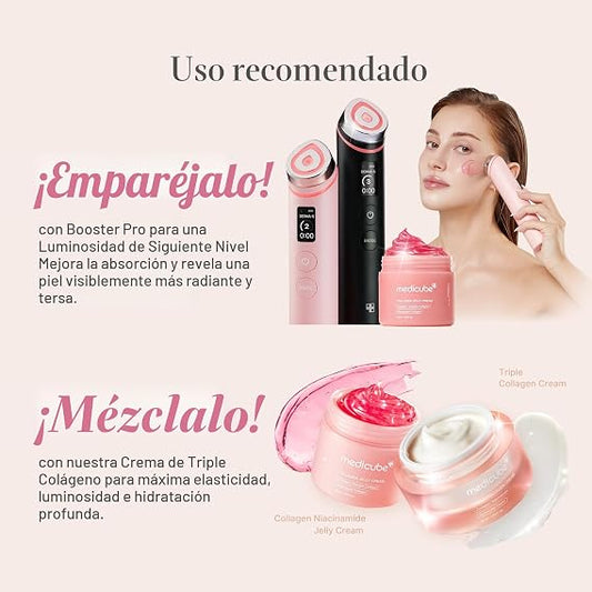 medicube Crema de gelatina de colágeno, niacinamida y colágeno hidrolizado liofilizado, aumenta la hidratación de la barrera de la piel y da un aspecto brillante y levantado las 24 horas, cuidado de