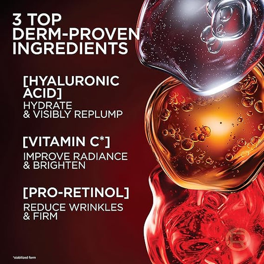 'Oreal Paris Revitalift Triple Power Crema hidratante facial antienvejecimiento, Pro Retinol, ácido hialurónico y vitamina C, reduce las arrugas, 2.55...