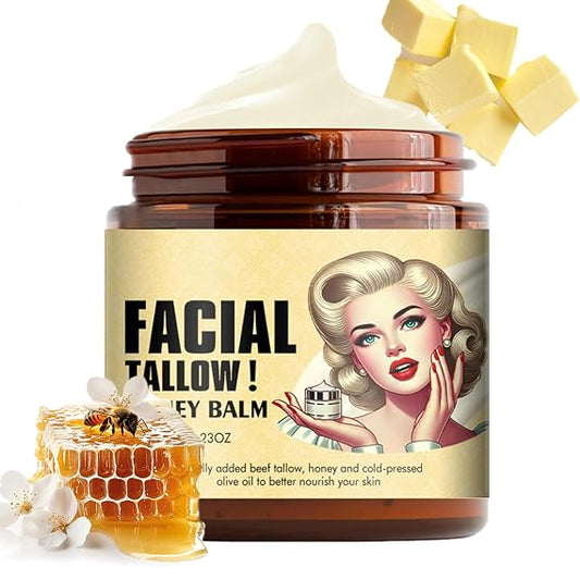 Cebo de Res para la Cara Original, Sebo de Res para la Cara, Bálsamo Sebo Vacuno Ecológico Alimentado Con Pasto Una Piel Tersa Hidratante Totalmente Natural, 4.23OZ