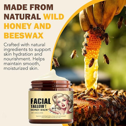 Cebo de Res para la Cara Original, Sebo de Res para la Cara, Bálsamo Sebo Vacuno Ecológico Alimentado Con Pasto Una Piel Tersa Hidratante Totalmente Natural, 4.23OZ