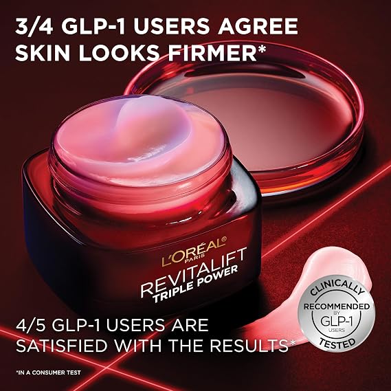 'Oreal Paris Revitalift Triple Power Crema hidratante facial antienvejecimiento, Pro Retinol, ácido hialurónico y vitamina C, reduce las arrugas, 2.55...
