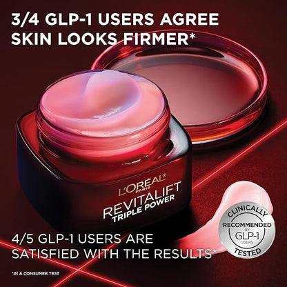 'Oreal Paris Revitalift Triple Power Crema hidratante facial antienvejecimiento, Pro Retinol, ácido hialurónico y vitamina C, reduce las arrugas, 2.55...