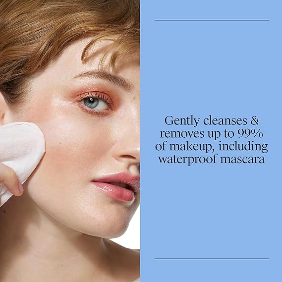 Neutrogena Toallitas para quitar maquillaje micelares sin alcohol para el rostro, eliminan la máscara impermeable y el aceite, toallitas de tela 100% compostable a base de plantas