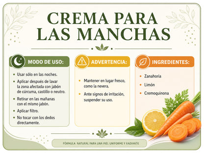 Crema para las manchas de alta calidad, melasma, sol, zonas oscuras, piel clara, carolina