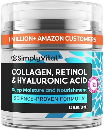 Crema hidratante de colágeno, retinol y ácido hialurónico antienvejecimiento
